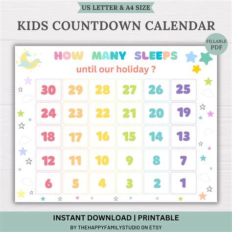 kids vacation countdown countdown calendar  kids kids countdown