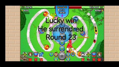 Btd Battles Lucky Win He Surrendered Round Youtube