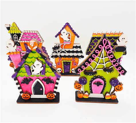 PAINTED - Mini Halloween Candy Houses – Wood Bits & Pieces