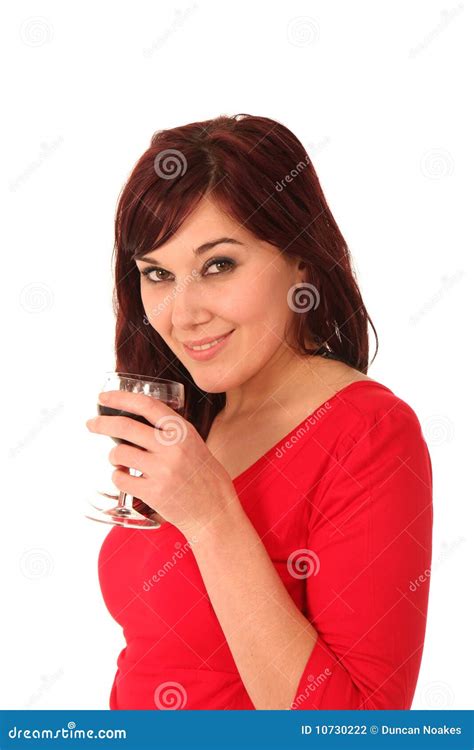 Beautiful Brunette With Wine Glass Stock Photo Image Of Smile Alcohol