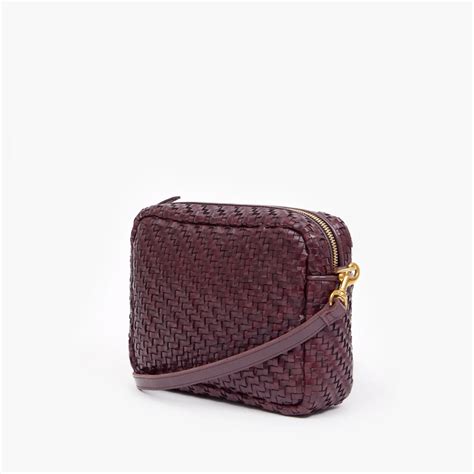 Clare V Midi Sac Woven Zig Zag Plum Lapis