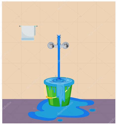 Desperdicio del tema del agua. El desperdicio de agua de la corriente ...