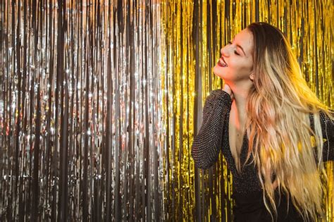 Free Photo New Year Party Concept With Blonde Woman