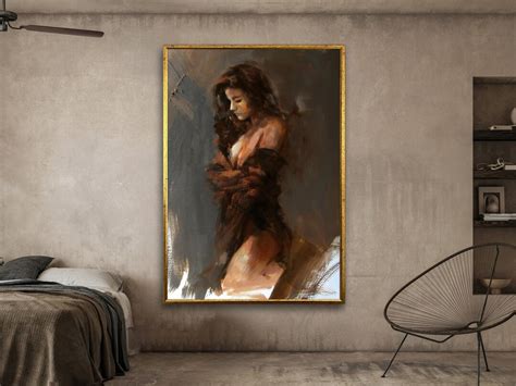 Sexy Woman Canvas Painting Nude Woman Wall Art Erotic Canvas Painting Painting For Bedroom