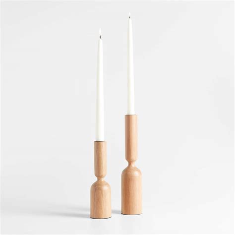 Asker Natural Wood Taper Candle Holder 11 Reviews Crate And Barrel