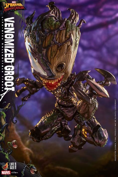 Baby Groot em tamanho real e heróis Cosbabies são venomizados pela Hot Toys Universo Marvel 616