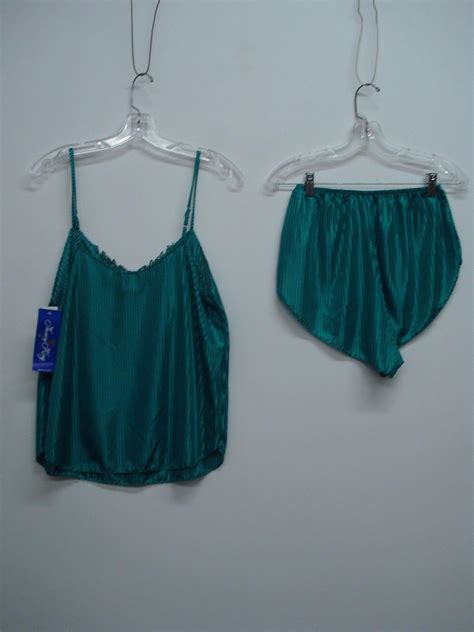 USA Made Nancy King Lingerie Baby Doll W Tap Pant Sleepwear Small Teal C EBay