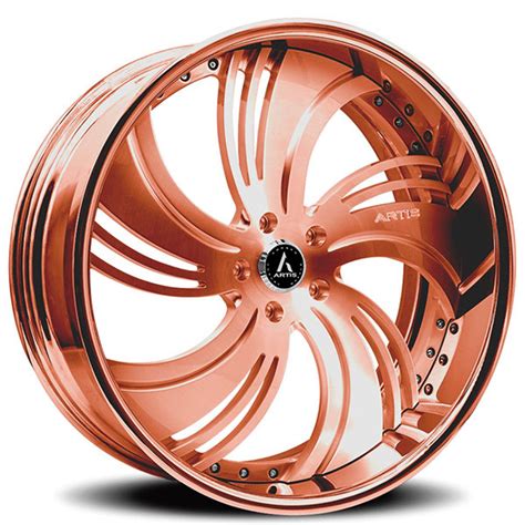 Staggered Artis Forged Wheels Avenue Rose Gold Rims Atf