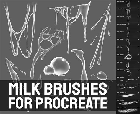 Milk Brushes For Procreate Realistic 2D Etsy