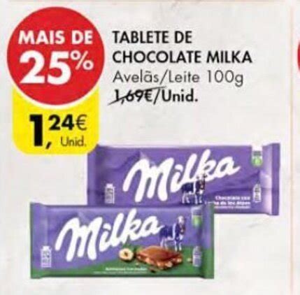 Promoção Tablete de Chocolate Milka 100g em Pingo Doce