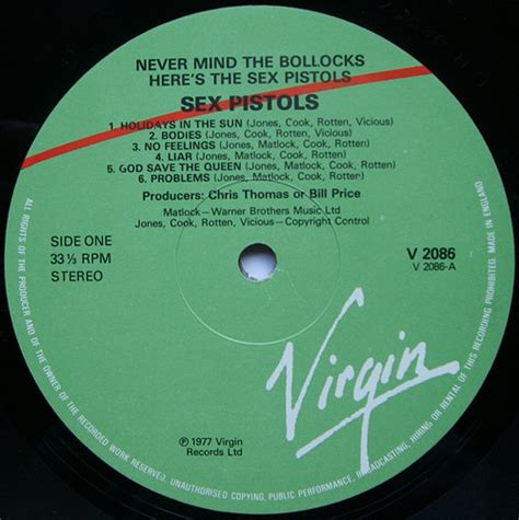 God Save The Sex Pistols Never Mind The Bollocks United Kingdom Fifth Regular Pressing