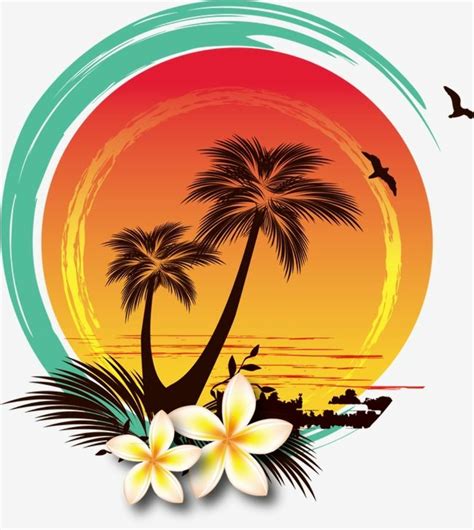 high quality sunset clipart vector transparent png images