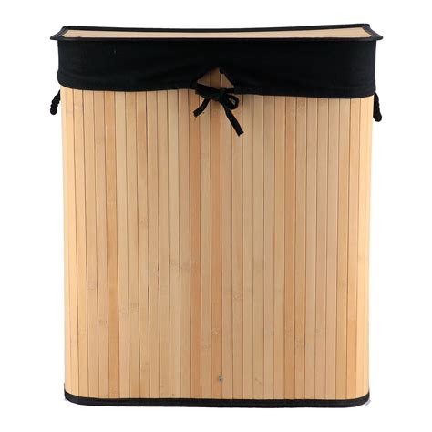 Panier à linge double compartiment Anako Noir Déco salle de bain Eminza