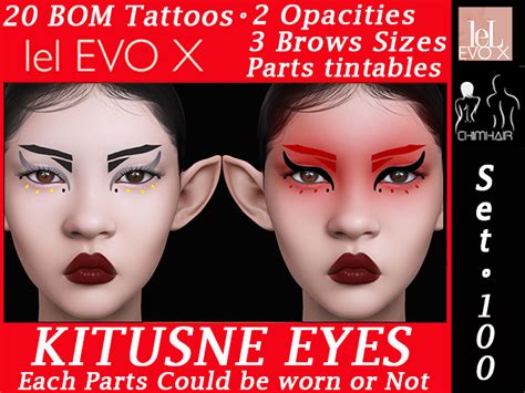 Second Life Marketplace Kitsune Eyes Lelevox Set100v4 Chimhair