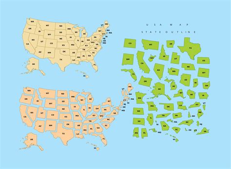 state outline usa  vector art  vecteezy