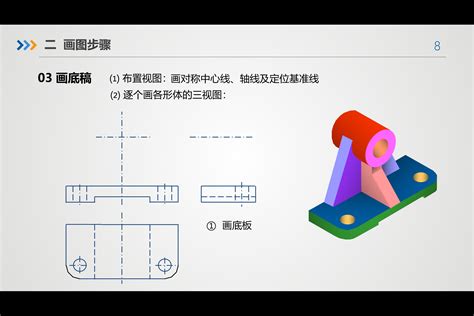 机械制图 形体分析法画组合体三视图 哔哩哔哩