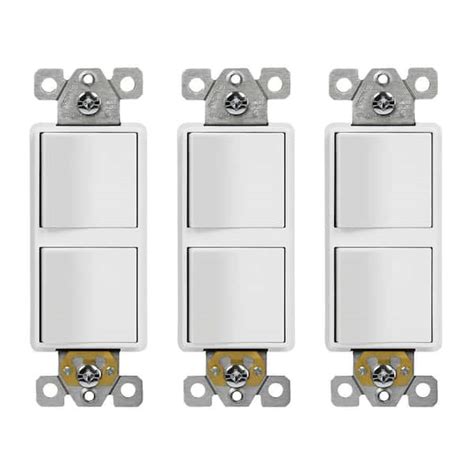 Enerlites 15a 120v 277vac Double Paddle Rocker Decorator Light Switch Single Pole Residential