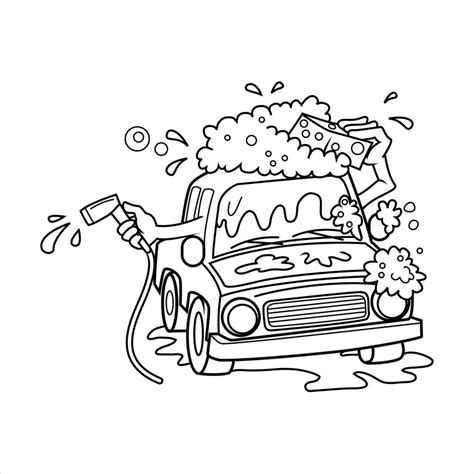 Car Wash Illustration On White Background 20122092 Vector Art At Vecteezy