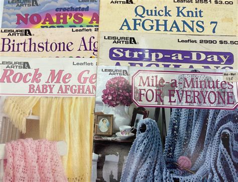 Afghans Leisure Arts Leaflets For Crocheted And Knitted Afghan Blankets Rugs Toys Noahs Ark