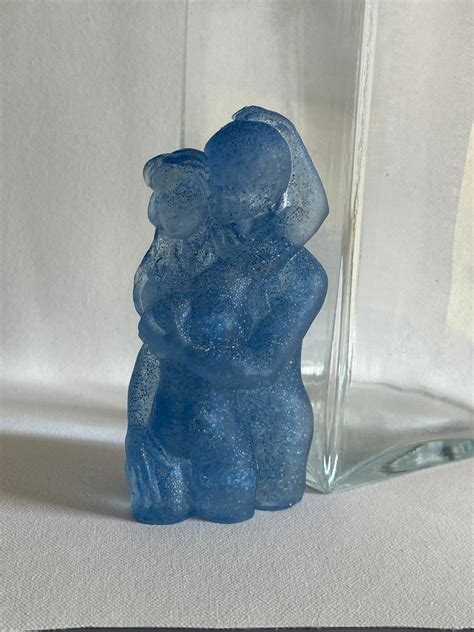 Light Blue Gliiter Couple Naked Figure Naked Holding Couple Statue Etsy