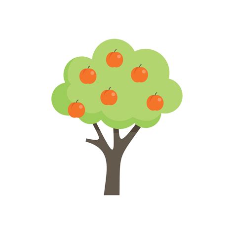 Peach fruit tree icon flat vector. Garden plant 17328221 Vector Art at