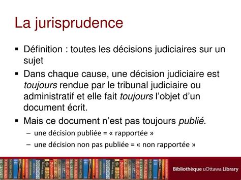 PPT CML 1502 Recherche Juridique Automne 2009 La Jurisprudence