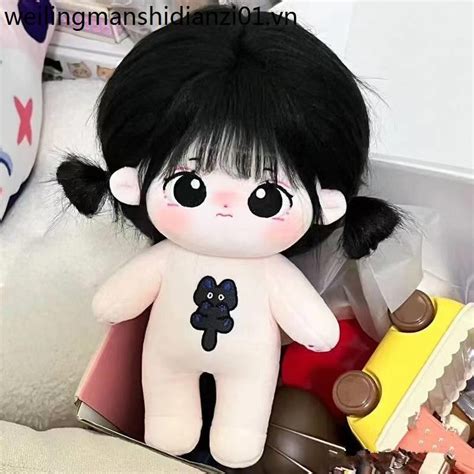Xiao Búp Bê Em Bé Mặc Đồ cotton 20cm Màu nude Với Bộ Xương Khoai Tây Chiên Có Tóc Dễ Thương