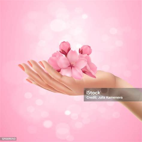 일본 벚꽃 다양한 일러스트 손에 대한 스톡 벡터 아트 및 기타 이미지 손 3차원 형태 개념 Istock