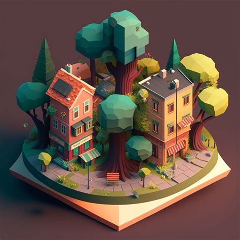 artstation forestpunk  cute isometric city resources