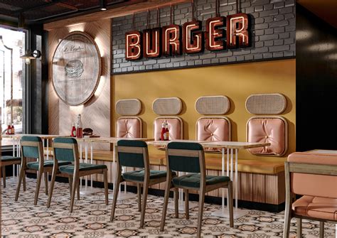 Burger Restaurant - burger restaurant on Behance | Bar design restaurant, Resturant design ...