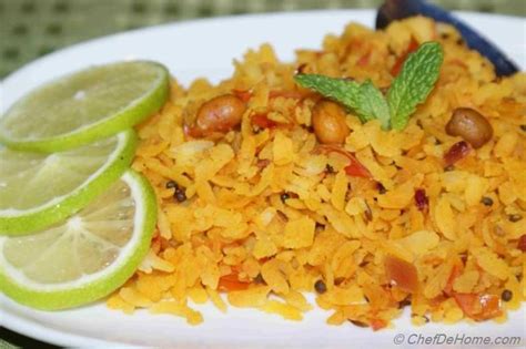 Poha - Rice Flakes Snack Recipe | ChefDeHome.com