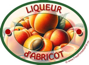 Étiquettes pour Liqueur d Abricot Gratuit PDF imprimable