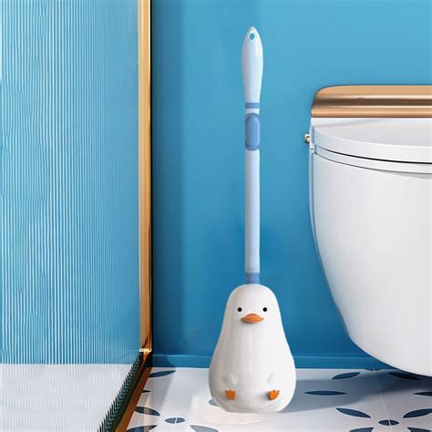 Quinlirra Toilet Brush, Cute Ducks Toilet Brush, Flexible Toilet Bowl
