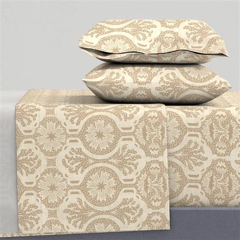 Neutral Damask Sheets Sandy Brown Victorian By Jenowens Elegant
