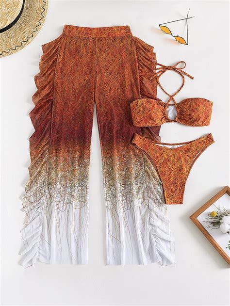 Ensemble 3 pièces Bikini dos nu avec pantalon VERONICA
