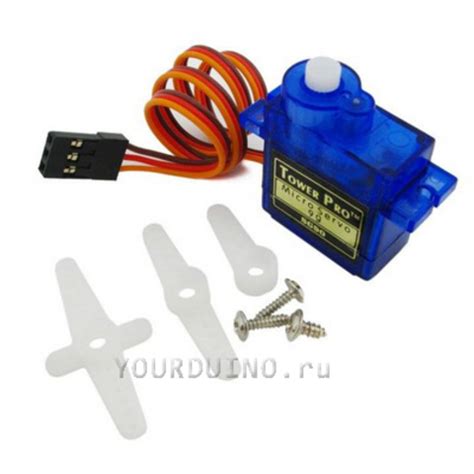 Купить сервопривод SG90 (180 град) для Arduino