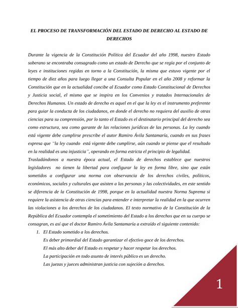 PDF El Proceso De Transformacion Del Estado De Derecho Al Estado De