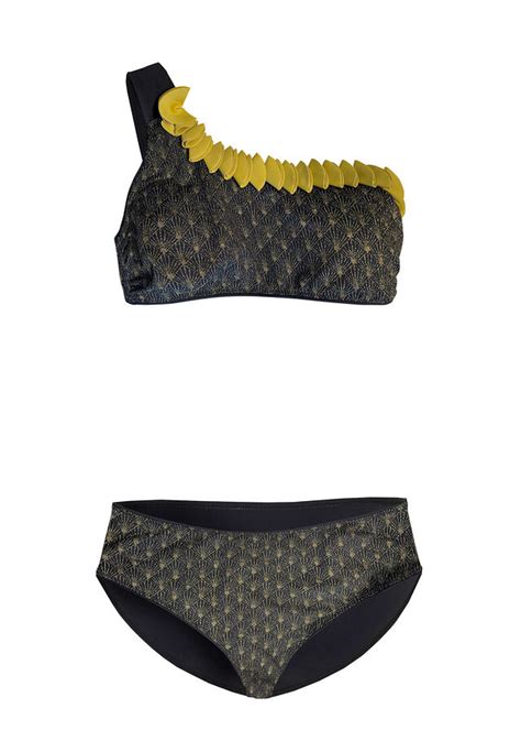 Ekskluzywne bikini części z biustonoszem one shoulder z poliamidu z recyklingu cena