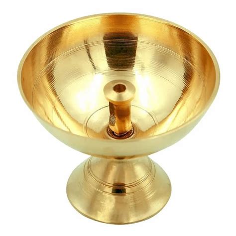 Round Antique Brass Akhand Diya For Puja Size Inch At Rs Piece