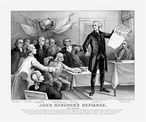 John Hancocks Defiance July 4th 1776 Drawing By War Is Hell Store