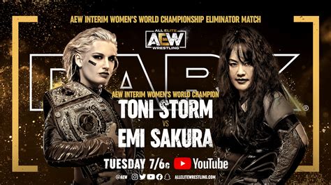 Toni Storm Vs Emi Sakura In An Aew Interim Women S World Title Eliminator Match Announced For