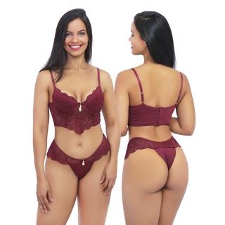 Conjunto Cropped Renda Luxo Lingerie Sensual Aro Soutien Bojo