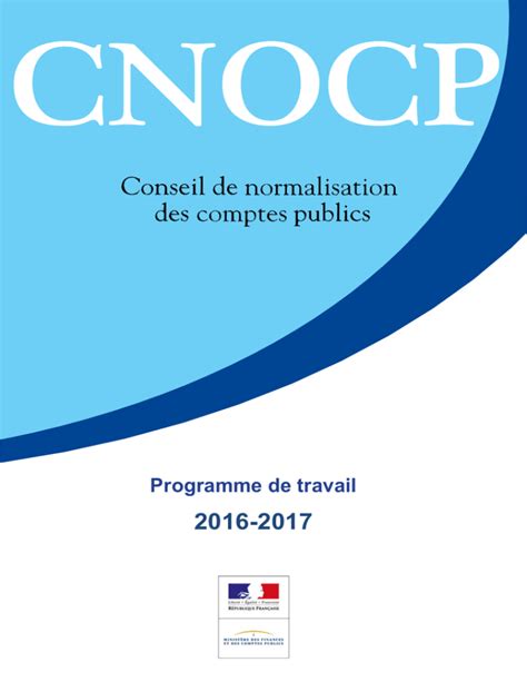 Programme De Travail Du Cnocp