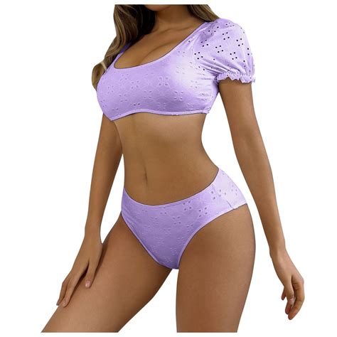 Sngxgn Bikini Set For Women Two Piece Swimsuits High Waisted Cut Out Crisscross Back Tie Bottom