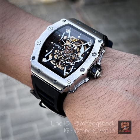 ONOLA Automatic Mechanical Watch RM Style โชว์กลไกตัวเรือนทั้งหน้าและ ...