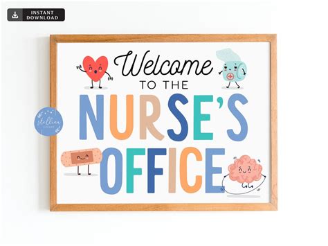 Printable Welcome To The Nurses Clinic Sign School Health Office