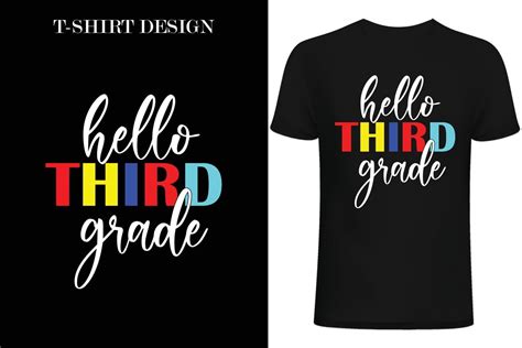 Hello Third Grade T Shirt Design Back To School T Shirt Design