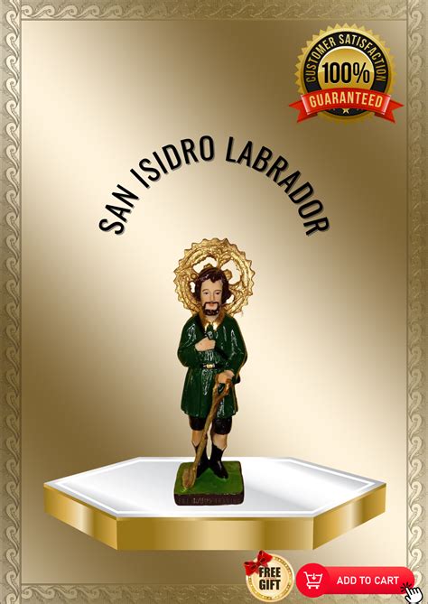 San Isidro Labrador Cm Table Altar Church Statue Decoration