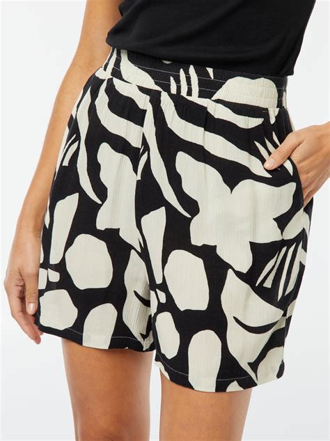 Short Léger à Motif Et Avec 2 Poches Noir Femme 660€ Kiabi