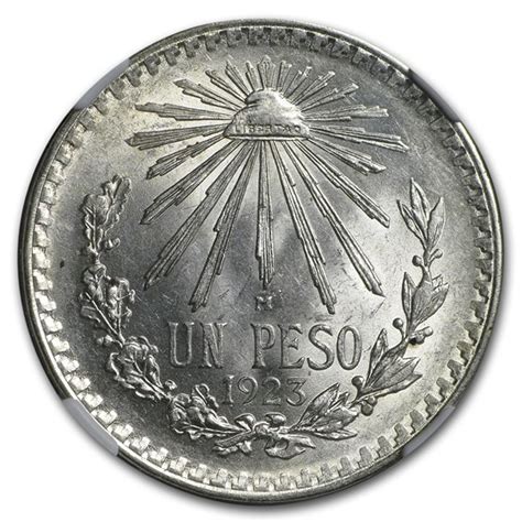 Buy 1923 Mexico Silver Peso MS-63 NGC | APMEX